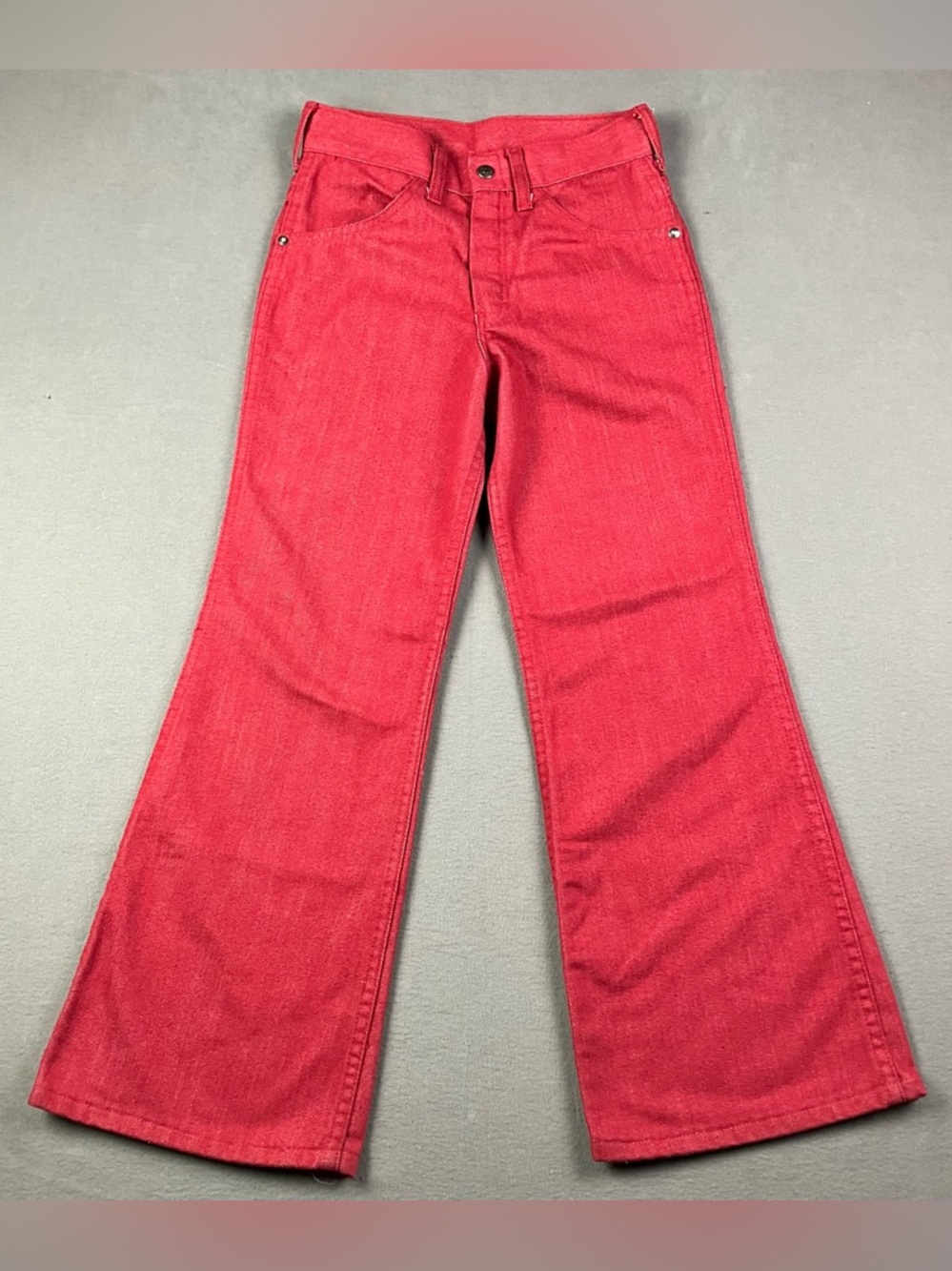 Vintage Sears Toughskins Growing Girl Girls Pants Size 12 Red Flare Jeans